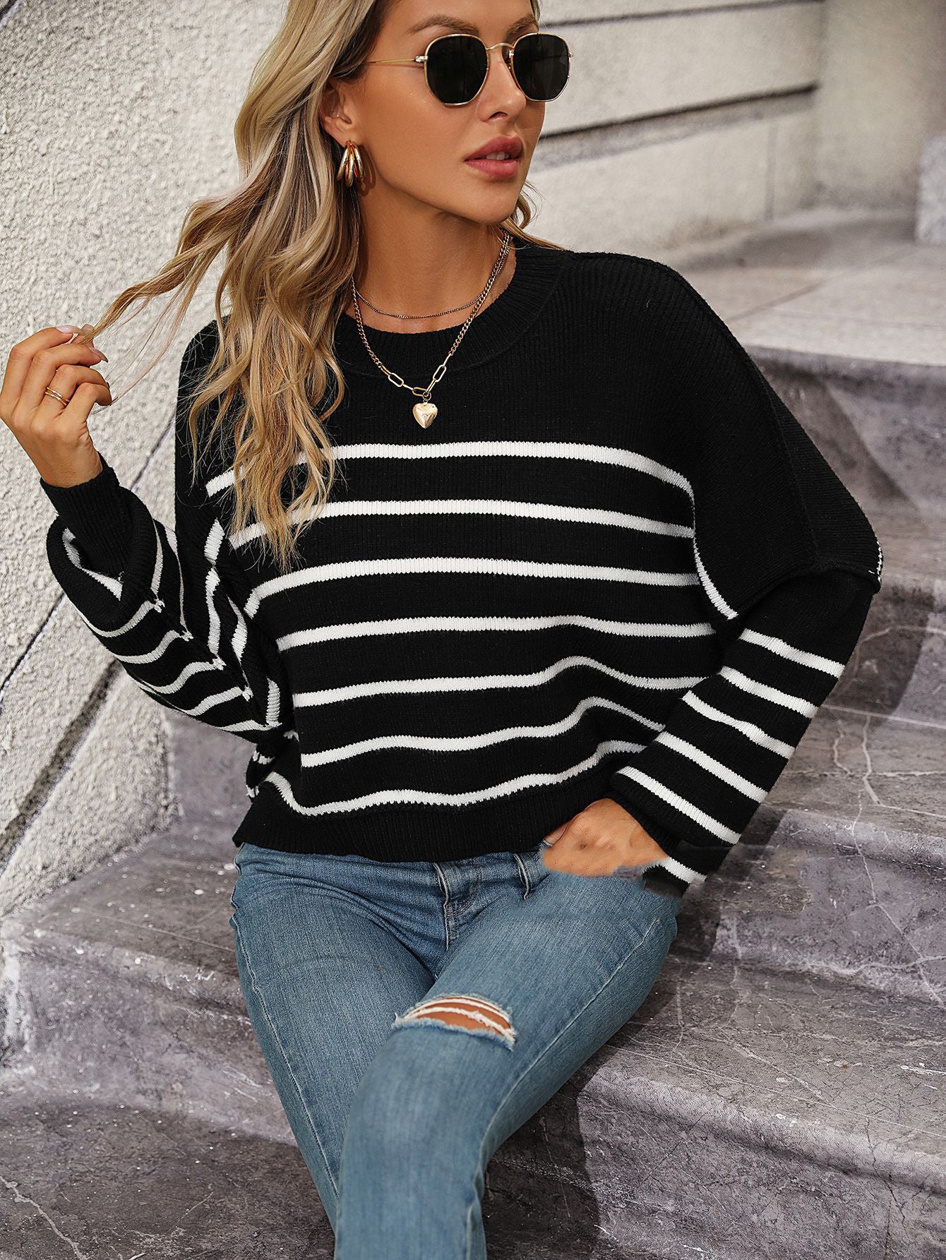 Pull Rayé : Col Rond & Style EU/US